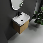 ZUN 20" Wall-Mounted Bathroom Vanity with Ceramic Sink, Storage Cabinet with Doors W1972P196398