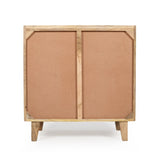 TREXM Wood Accent Cabinet with Storage, Rustic Mango Wood Storage Cabinet with Fluted Design and N715P224944N