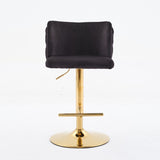 A&A Furniture,Swivel Barstools Adjusatble Seat Height With Gold-plating Base, Classic Velvet W1143P204044