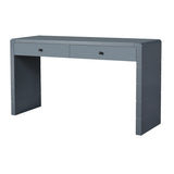 TREXM Curved Table with Storage, Wooden Entryway Table with 2 Drawers, Farmhouse Rustic N715P244723M