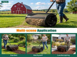 27"16" Lawn Fertilizer Spreader with Diamond Mesh Clump-Free Garden Compost Spreader - Black 02053492