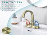 Bathroom Faucet 2-Handle Brushed Gold with 360 Degree Rotating Spout, Crescent Moon Style 4-inch 79782502