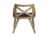 Chair in White Washed Wood and Charcoal Fabric - Set of 2 B202P223451