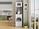 70.87" H Tall Bathroom Storage Cabinet with 1 Doors and 2 Drawer, Narrow Storage Unit, Floor Cabinet W331P298183
