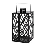 ZUN ANTON 18"H STAINLESS STEEL LANTERN 72189.00BLK