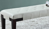 Linon Tufted Bench, Faux Leather, White T2574P164591