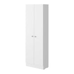 ZUN Buxton Rectangle 2-Door Storage Tall Cabinet White B06280488