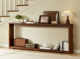 70.1"corrugated texture storage table for entranceways, narrow wooden console sofa table, can be 00245436