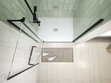 32-36"W X 72"H left and right opening universal pivot shower door, open outside, with 1/4" and 5/16" W2122P446434