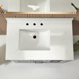 Fully Assembled 36'' Freestanding Single Sink Bathroom Vanity with 2 Handles Sets W1826P255389