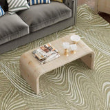 TREXM Minimalist Coffee Table with Curved Art Deco Design for Living Room or Dining Room WF317095AAD