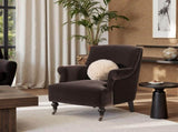 Eloise 30" Pleated Sock Arm Accent Armchair Deep Brown Performance Velvet B2719P387116