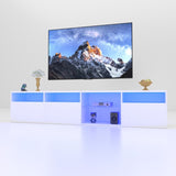 TV Console with Storage Cabinets, 82.6 Inch Long LED TV Stand with Full RGB Color Selection, 31 W1701P194965