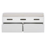 ZUN TREXM Rustic Storage Bench with 2 Drawers, Hidden Storage Space, and 3 False Drawers at the Top, WF323695AAK