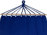 Hammock with Netted Fringe and Wooden Bars - 100" x 41" - Blue 35948404