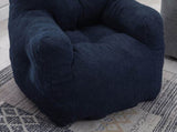010-Soft Teddy Fabric Tufted Foam Bean Bag Chair With Teddy Fabric Dark Blue W52761254