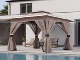 8'x8' Patio Gazebo Outdoor Heavy Duty Party Tent Shelter With Double Roofs, Mosquito Nettings And 92798888