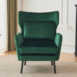 Wing Back Velvet Accent Chair, Modern Living Room Armchair Comfy Upholstered Single Sofa Chair for N765P197510N