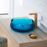 Vessel Sink Stone Resin Bathroom Sink Modern Art Sink 25C61-blue W3034P300025