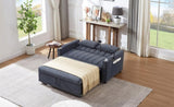 55.9" Convertible Sofa Bed Loveseat Sofa with Three USB Ports, Two Side Pockets, Two Cup Holders and WF322620AAC
