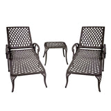 ZUN Aluminium Cast lounge chair 2pcs brown W640P186312