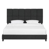 King Size Grey Squares Upholstered Platform Bed B108P160259