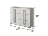 Olivia Contemporary Style 6- Drawer Dresser Made with Wood in White. B009P241736