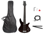 GIB Electric 5 String Bass Guitar Full Size Bag Strap Pick Connector Wrench 87926291