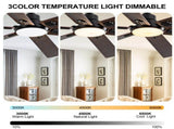 60 Inch Smart Indoor & Outdoor Ceiling Fan with Dimmable LED Light, 6Speed Quiet Reversible DC W3816P585802