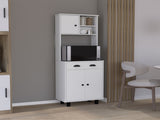 DEPOT E-SHOP Waco 67" H Kitchen Pantry with Two Cabinets, Two Open Shelves, and One Drawer,White B097P167429
