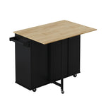 ZUN Multi-Functional Kitchen Island Cart with Stylish and Minimalist Bar Stools, Combination Set, 69059099