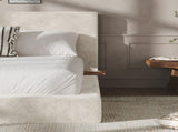 AirFrame Queen Bed Frame with adjustable Sliding Side Table, 8.7'' Cloud Upholstered Sponge Cushion, W1820P465972