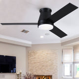 48" Black Lowe Profile Ceiling Fan with Light W1367P183803