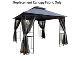 10x10 Ft Patio Double Roof Gazebo Replacement Canopy Top Fabric, Gray W419101851