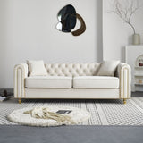 86'' W Luxury Modern Tufted Sofa with 2pcs of toss pillows for Living Room ,Bedroom,Beige Color W579P303655