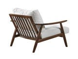 Modern Living Room 1pc Beige Accent Chair Solid Wood Brown Finish Wooden Furniture B011P287546
