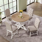 ZUN Functional Furniture Retro Style Table Set with Extendable Table and 4 Upholstered Chairs for 66935838