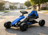 Blue Kids Pedal Go Kart - Swing Axle Design, Shock-Absorbing Wheels, Off-Road Outdoor Racer for 47266484