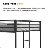 Adam Sturdy Full over Full Bunk Bed Metal Black for Kids and Adult, Low Profile Full over full bunk B083P170088