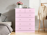 6-Drawer Storage Cabinet with Matte Gold Handles Particleboard Drawer Dresser with Textured Melamine 74540251
