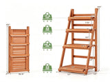 4-Tier Ladder Plant Stand, Foldable Premium Fir Wood Flower Pot Rack, A-Shaped Reinforced Display 99038173