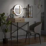 ZUN GO 40" Makeup Vanity Desk with 3-Mode Lighted Mirror & Wireless Charging Station , Vanity Table with N704P179781K