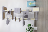 84 in light gray cat tree tower with large condo sisal scratching post big hammock and top platform W243P326646