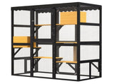 Cat Catio Outdoor Cat Enclosure for Multiple Indoor Outdoor Cats, Large Wooden Walk-in Cat House 75416411