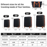 Hardshell Luggage Sets 4 pcs Bag Spinner Suitcase with TSA Lock Lightweight-16"20"24"28" PP310249AAP