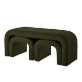 Set of 3 U-Shaped Modern Bench Teddy Ottoman Bench for Entryway, Bedroom End of Bed, Set of 3 Small W2186P282495