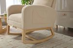 ZUN Modern Accent Rocking Chair Rocking Chair with Solid Wood Legs, Upholstered Nursery Glider Rocker, W2725P254694