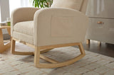 ZUN Modern Accent Rocking Chair Rocking Chair with Solid Wood Legs, Upholstered Nursery Glider Rocker, W2725P254694