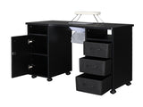 MDF Double Cabinet 3 Drawers 1 Door With Fan Manicure Table Black 33888611