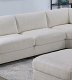 ZUN Living Room Furniture Armless Chair Beige Wide-Welt Corduroy 1pc Armless Chair Soft Cushion Wood B011P182988